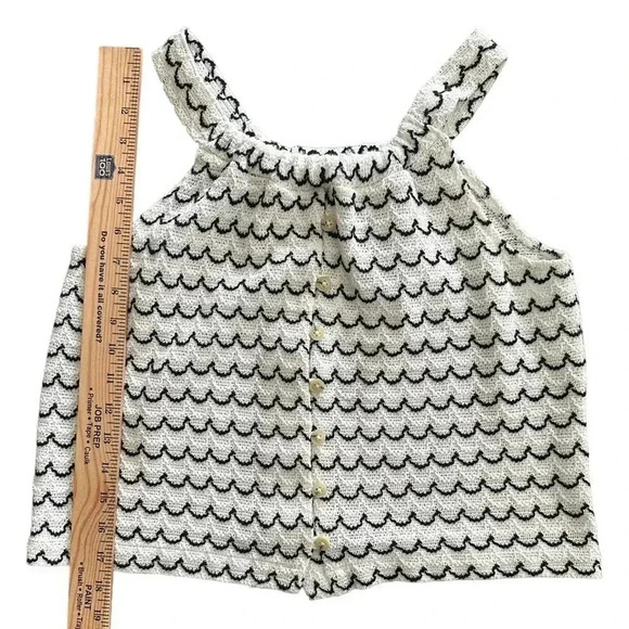 Madewell Texture & Thread Button Front Swing Tank Scalloped Size XS Bohemian - Picture 5 of 6